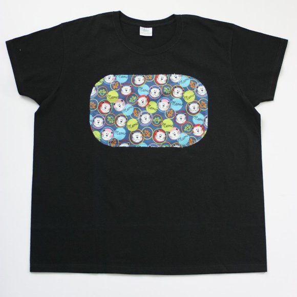 X-LARGE Ladies NEW Black Short Sleeve T-Shirt Neon Kitty - Picture 8 of 9